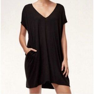 ARITZIA | Wilfred Free Shirt Dress Marcoux V-neck Black sz XS